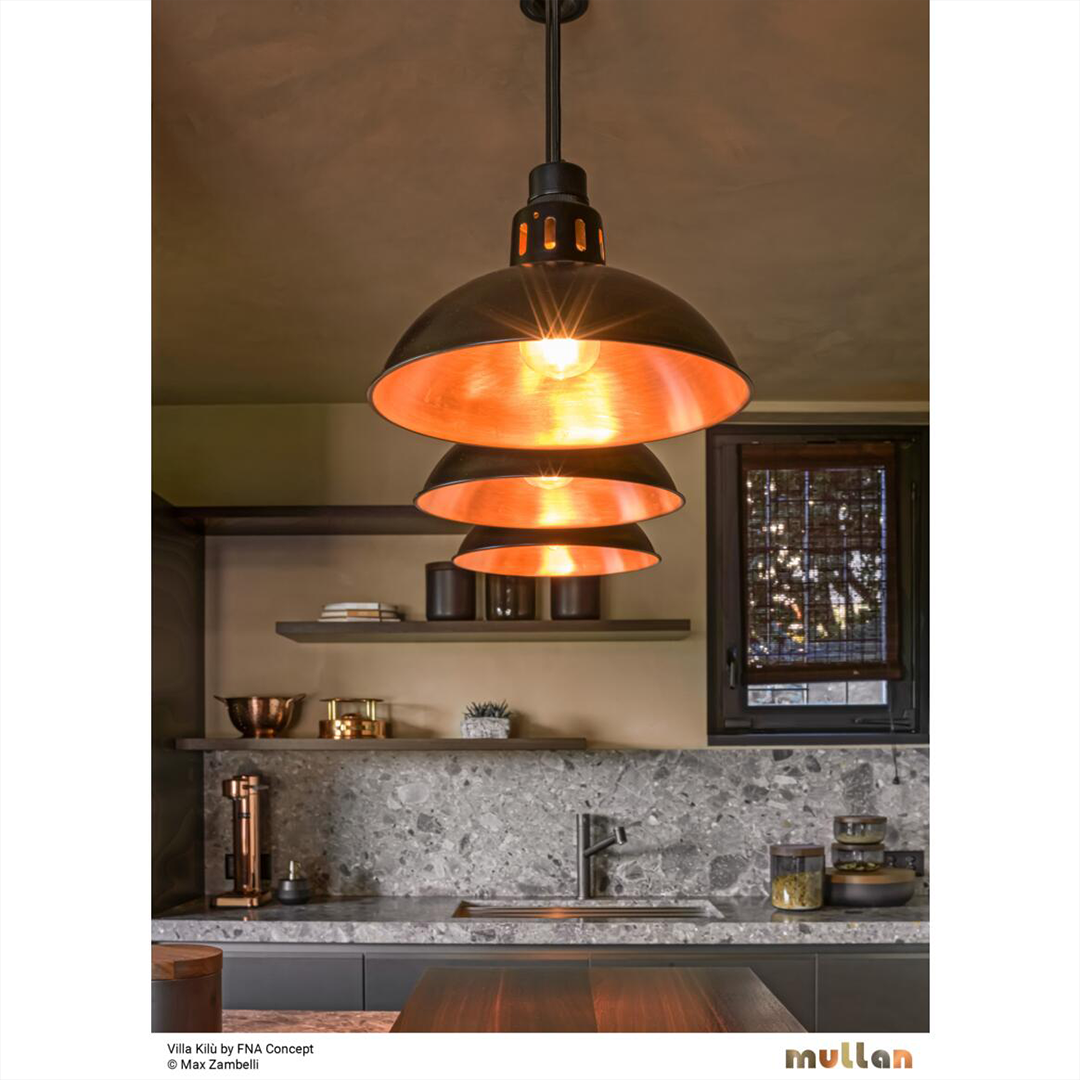 Paris Industrial Brass Pendant Light 30cm IP20