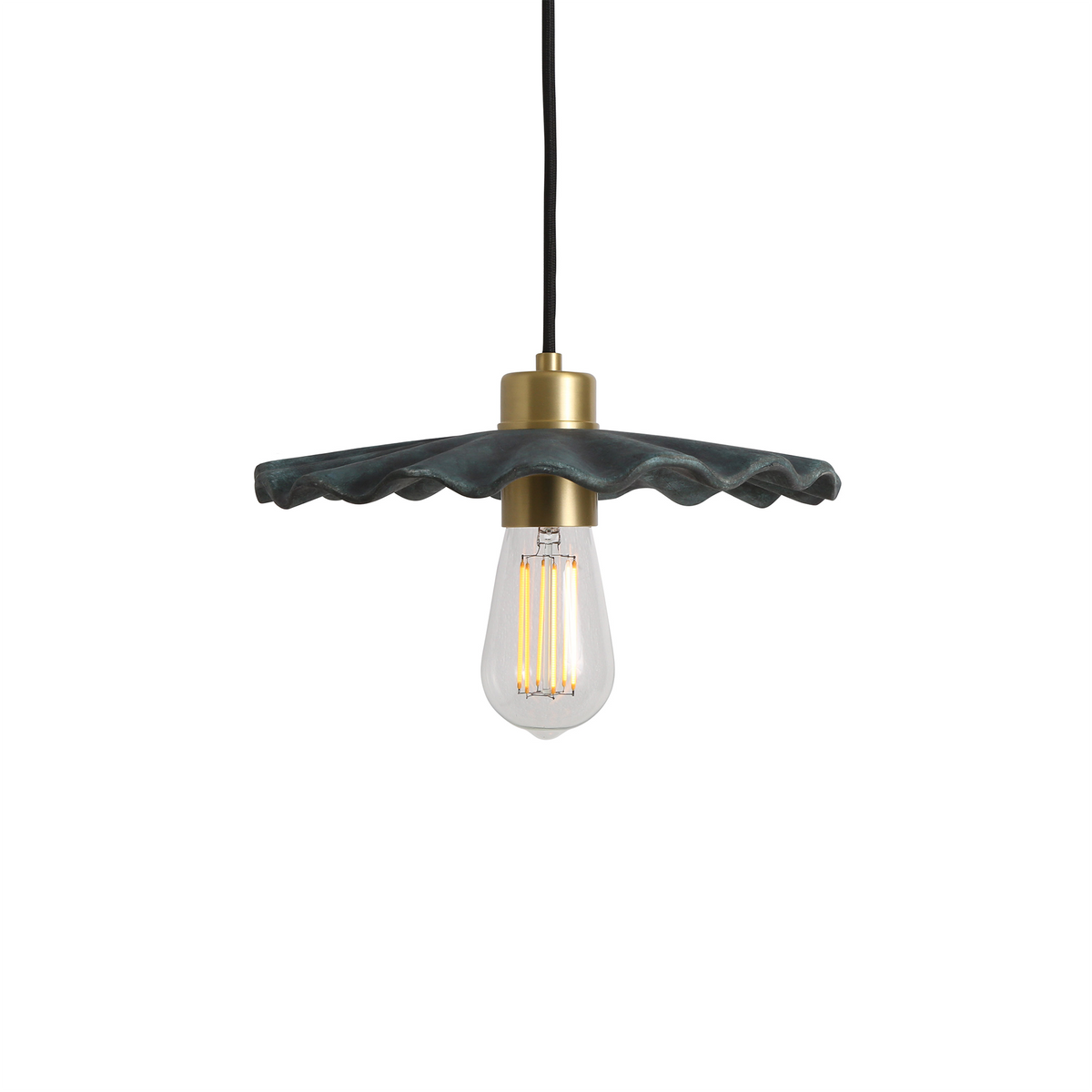 Kapok Organic Ceramic Pendant Light 27cm, Blue Earth