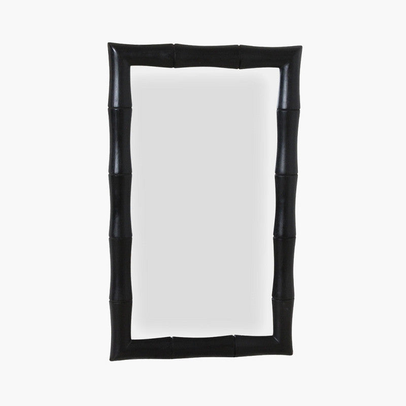 Faux Bamboo Mirror Black