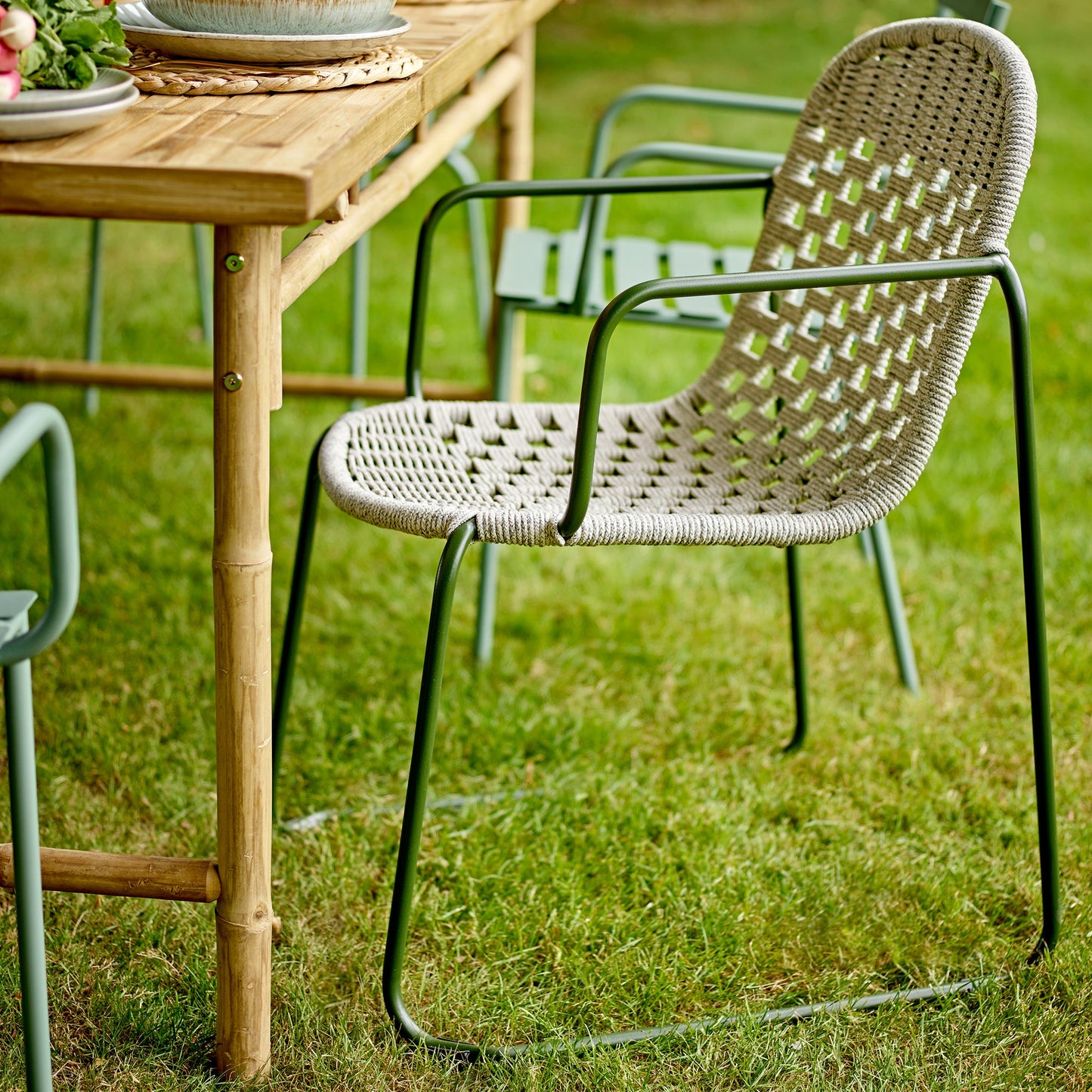 Calana Dining Chair Green Metal