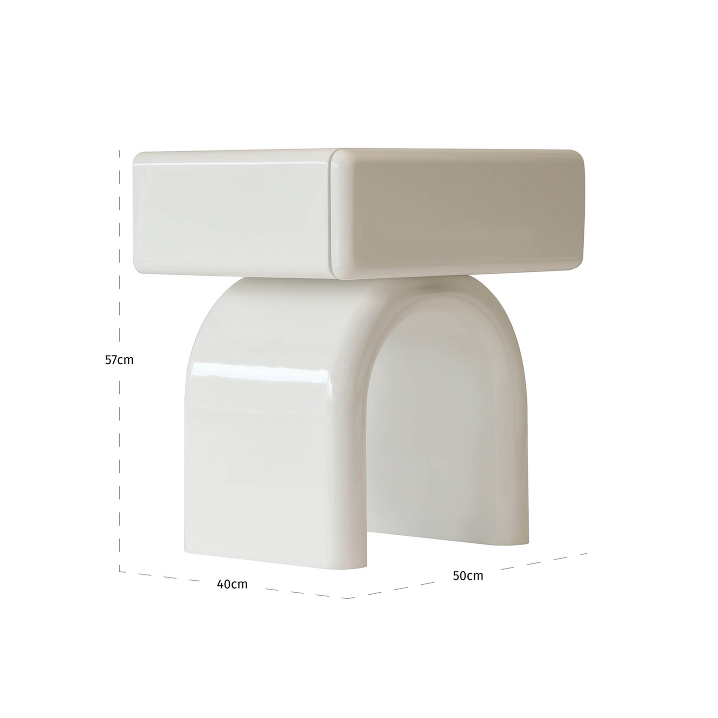 Bennet End Table – Coconut Milk (1 Drawer)