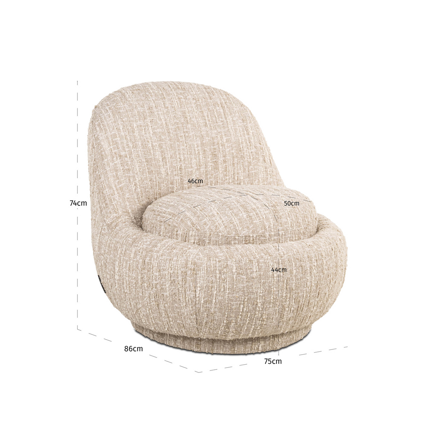 Lounge Chair Arlanda – Beige Angora