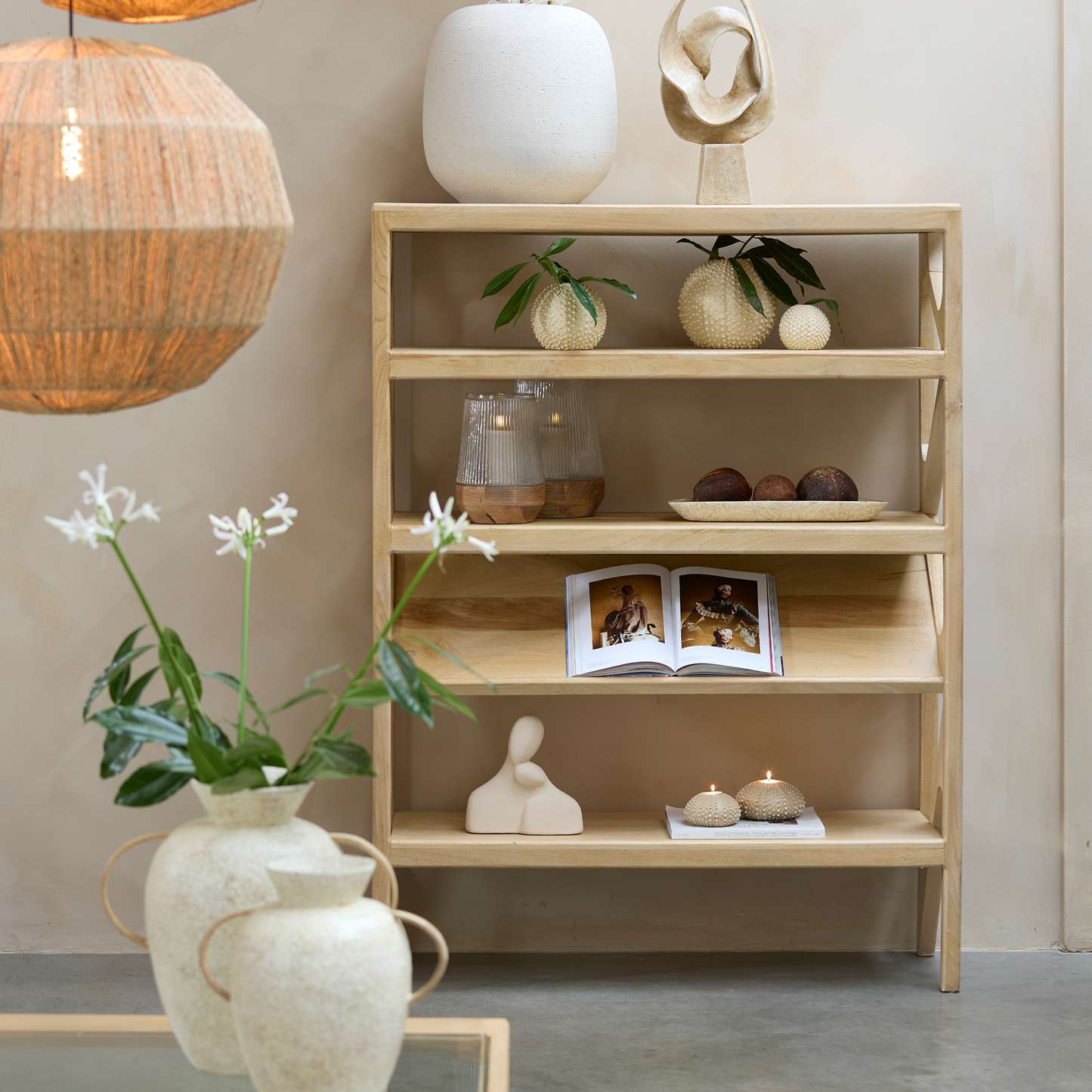 Yuki Open Cabinet Natural Mango Wood