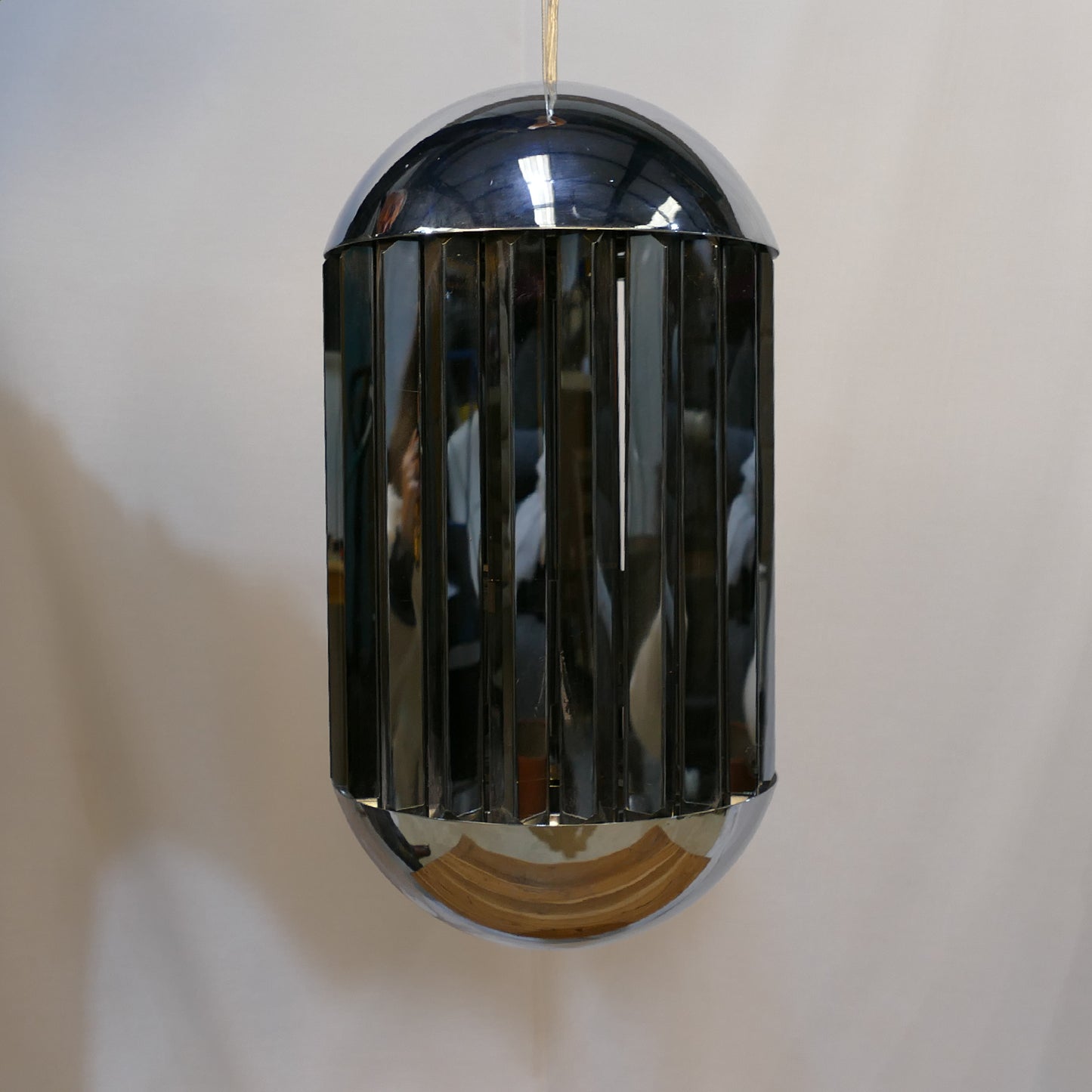 Smoked Glass and Chrome Wall Light Fixture