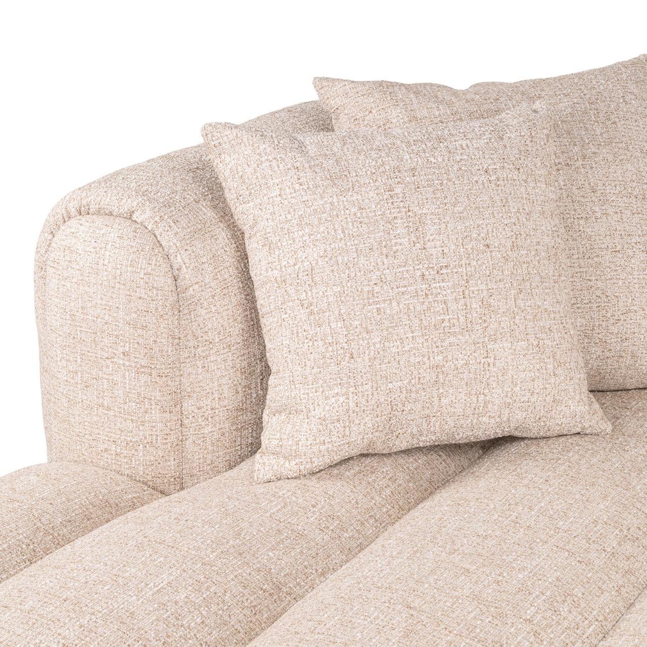 Sofa Novaro Cream Tweed Lounge Left Fire Retardant