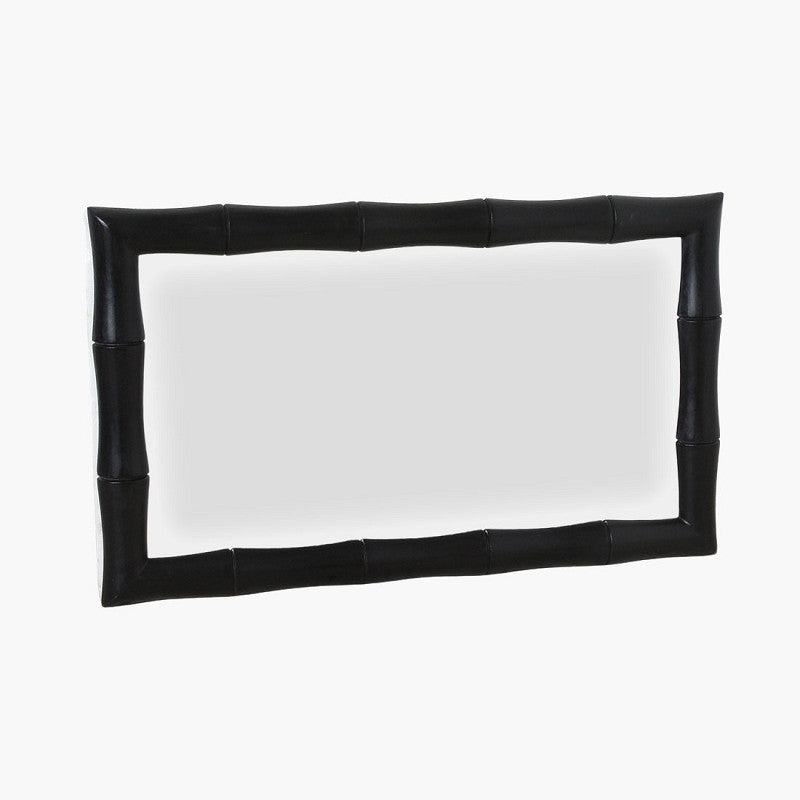 Faux Bamboo Mirror Black