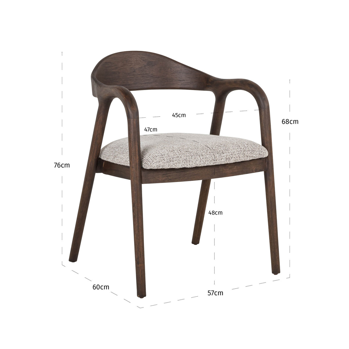 Mihara Dining Chair Mocca Fancy