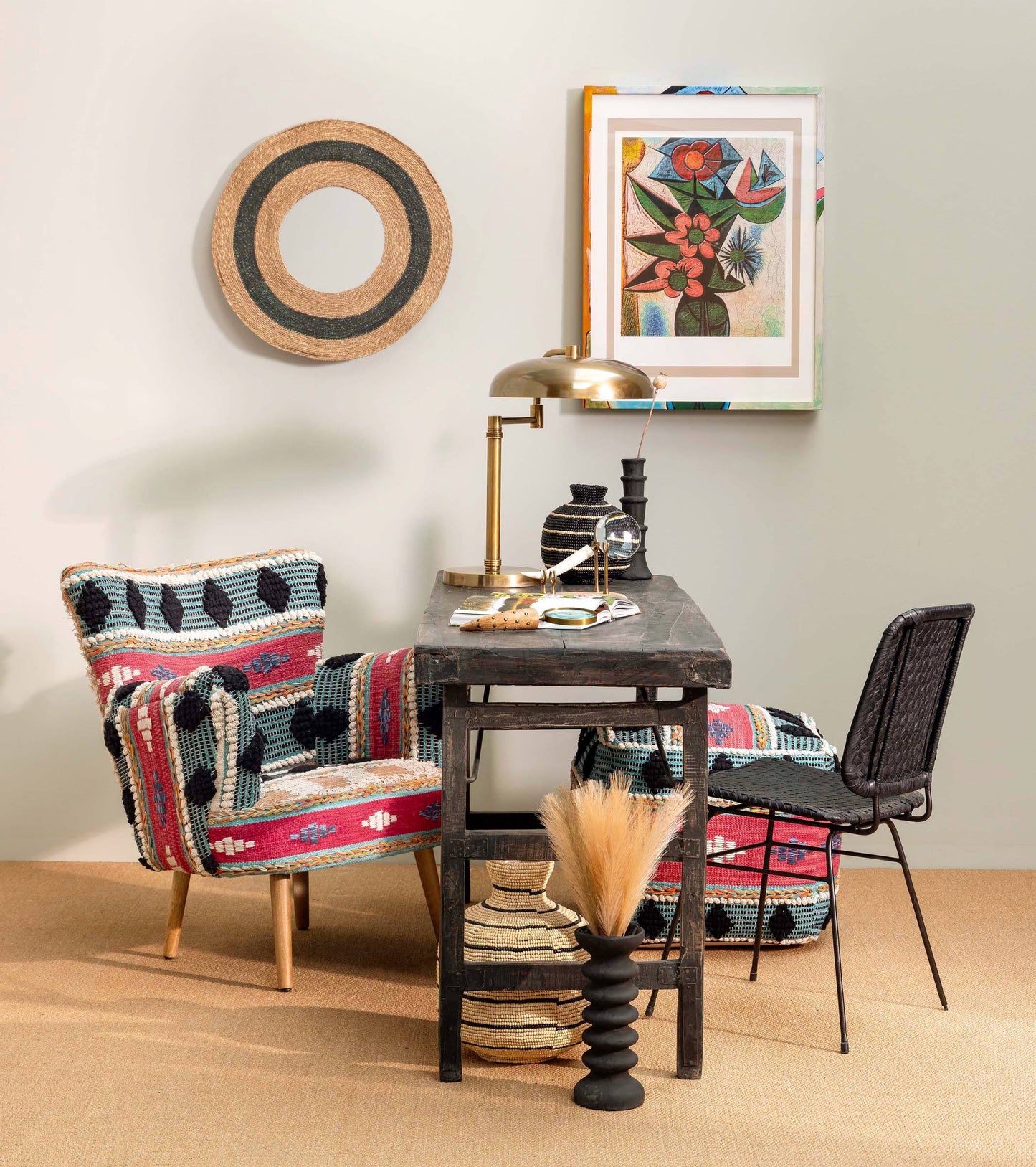 Large Black Folding Console