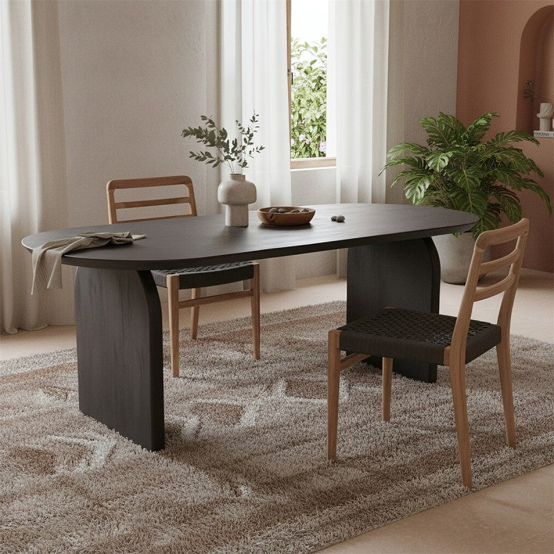 Bullnose Dining Table Closed Base Black