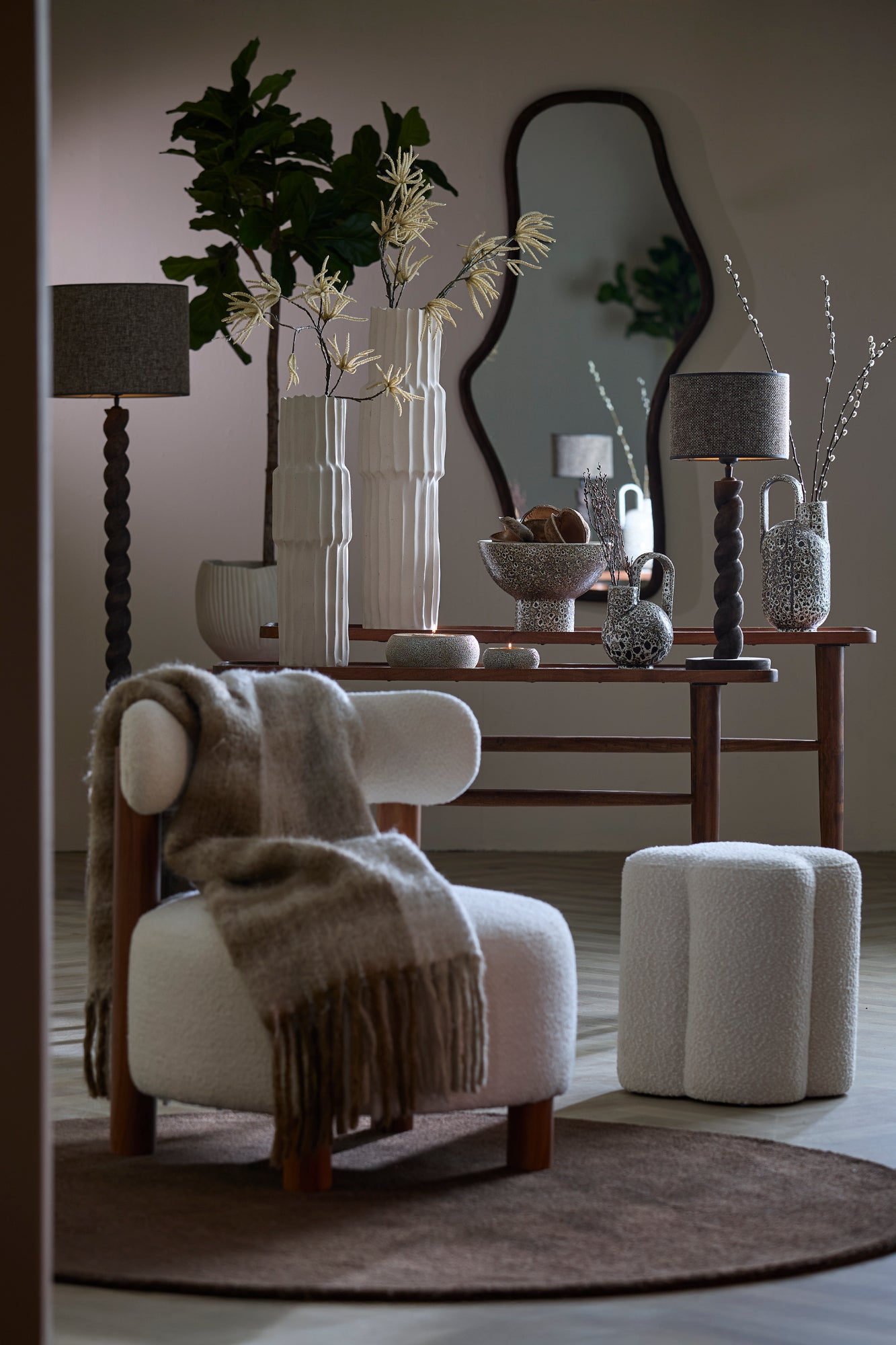 Qiano Large Acacia Wood Console Table