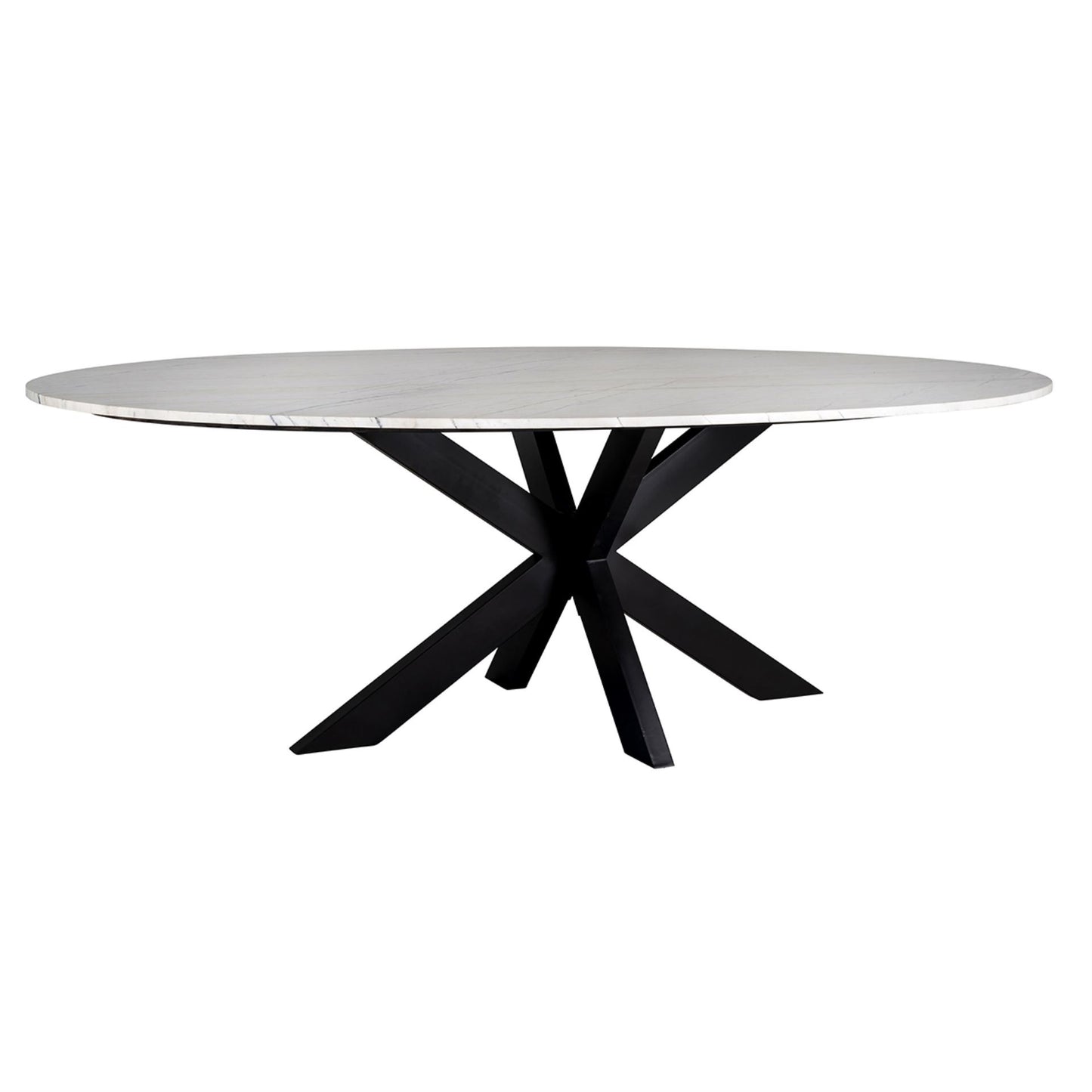 Lexington Oval Dining Table – White Carrara Marble