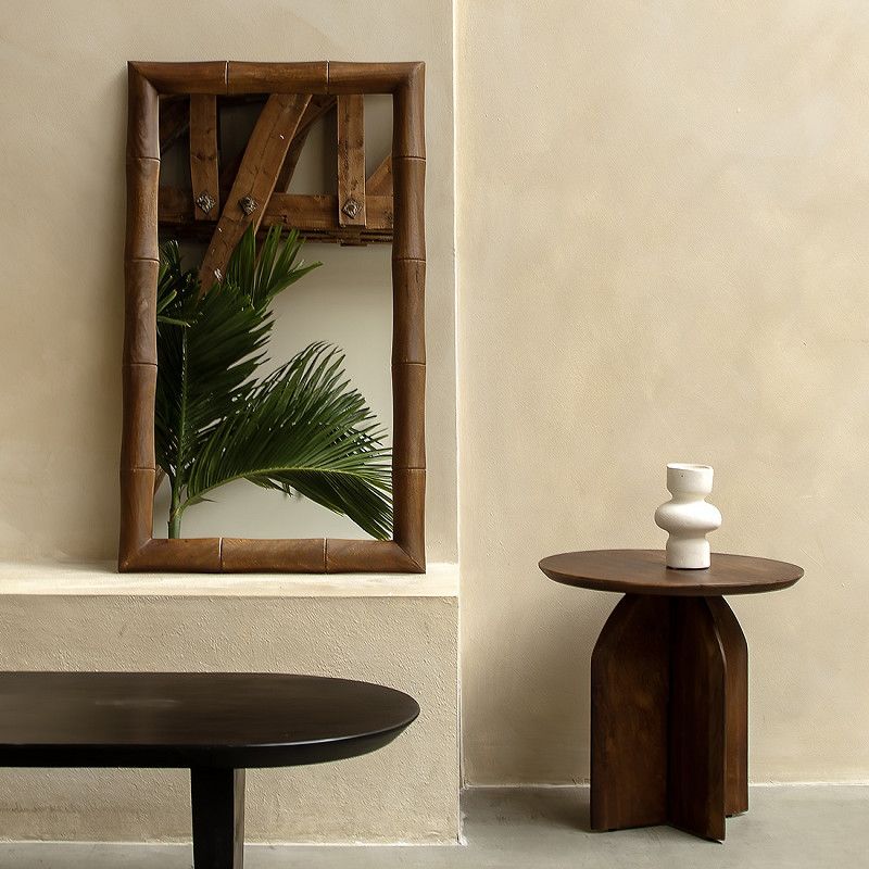 Faux Bamboo Mirror Brown