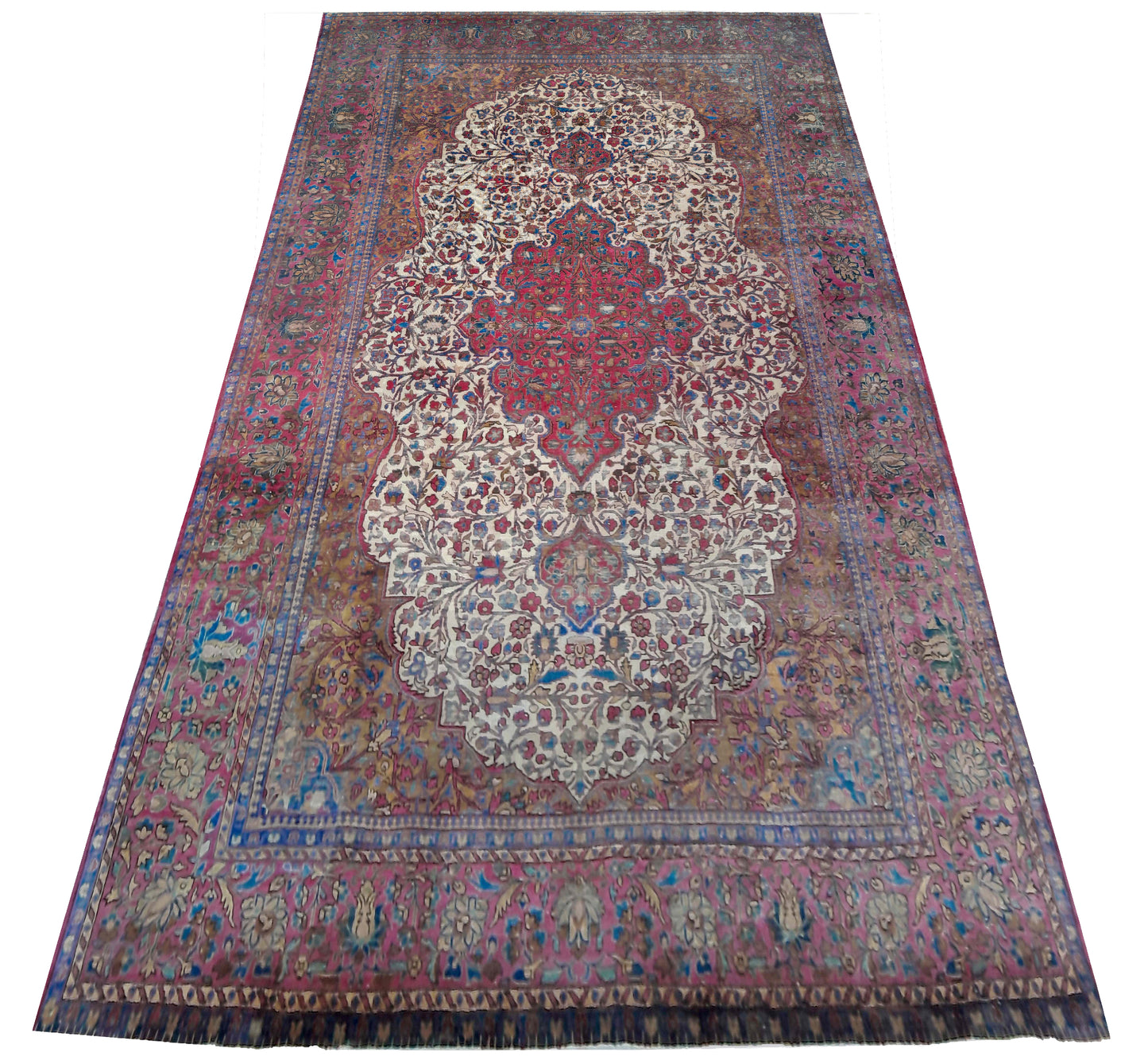 Antique Kashan Silk Rug