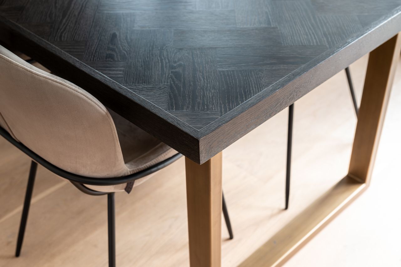 Blackbone Dining Table – Brass Black Rustic