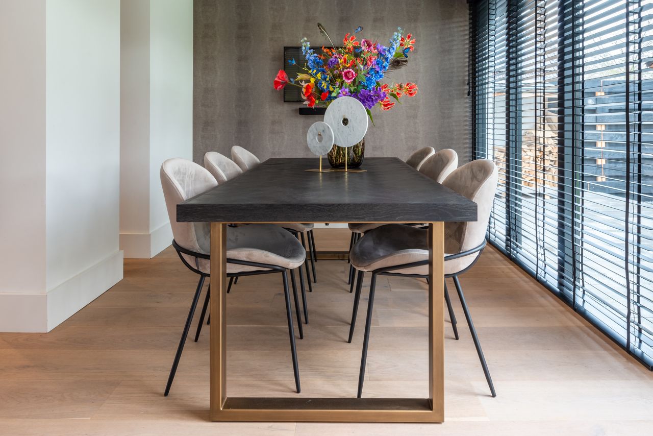 Blackbone Dining Table – Brass Black Rustic