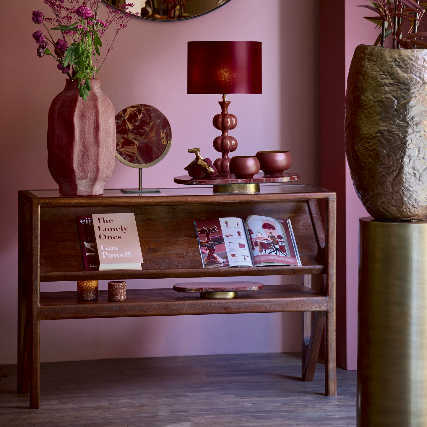 Yuki Acacia Wood & Glass Console Table