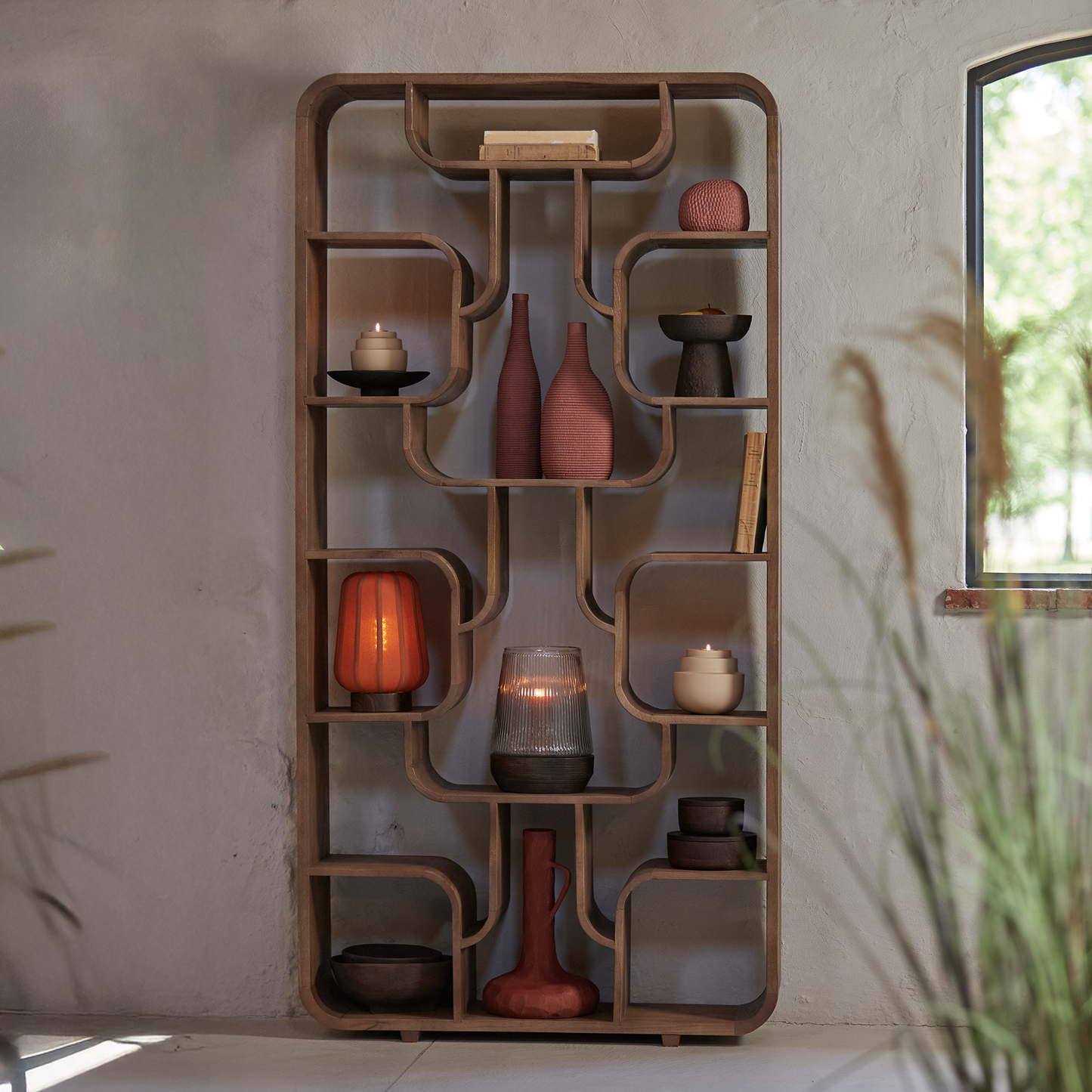 Labare Display Unit Grey-Dark Brown