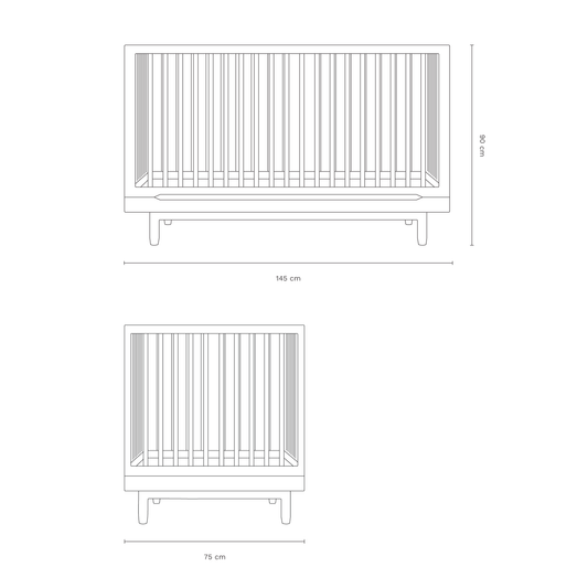 Pure Oak Wood Evolving Crib