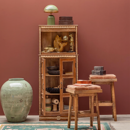 Andalus Recycled Wood & Glass Display Cabinet