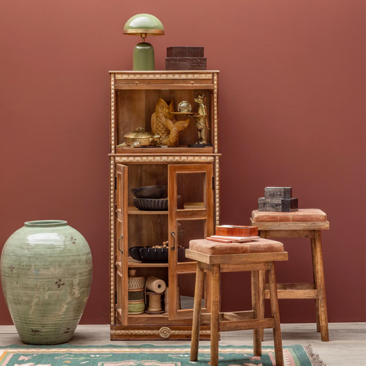 Andalus Recycled Wood & Glass Display Cabinet