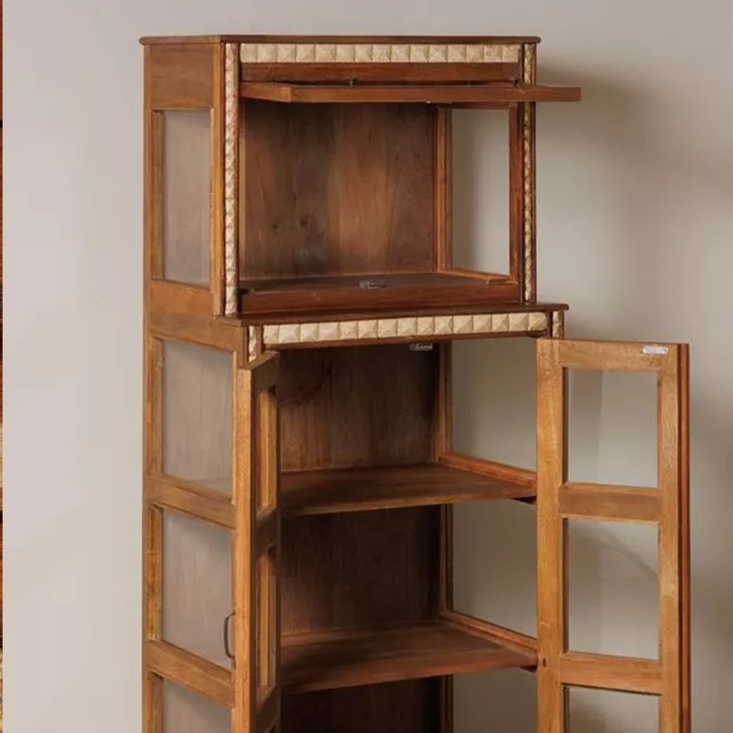 Andalus Recycled Wood & Glass Display Cabinet