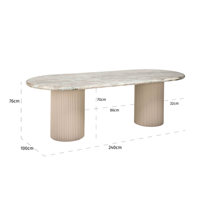 Coronel Dining Table – Blush Beige 240