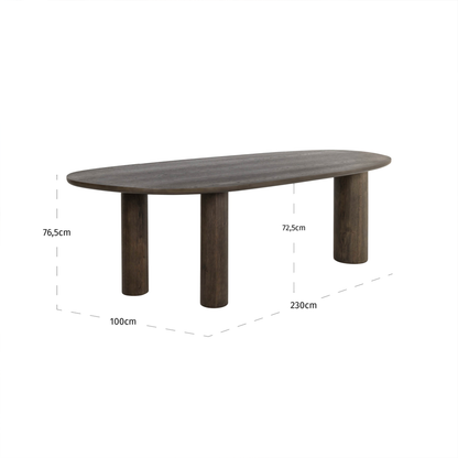 Ellington Brown Dining Table – 230 cm