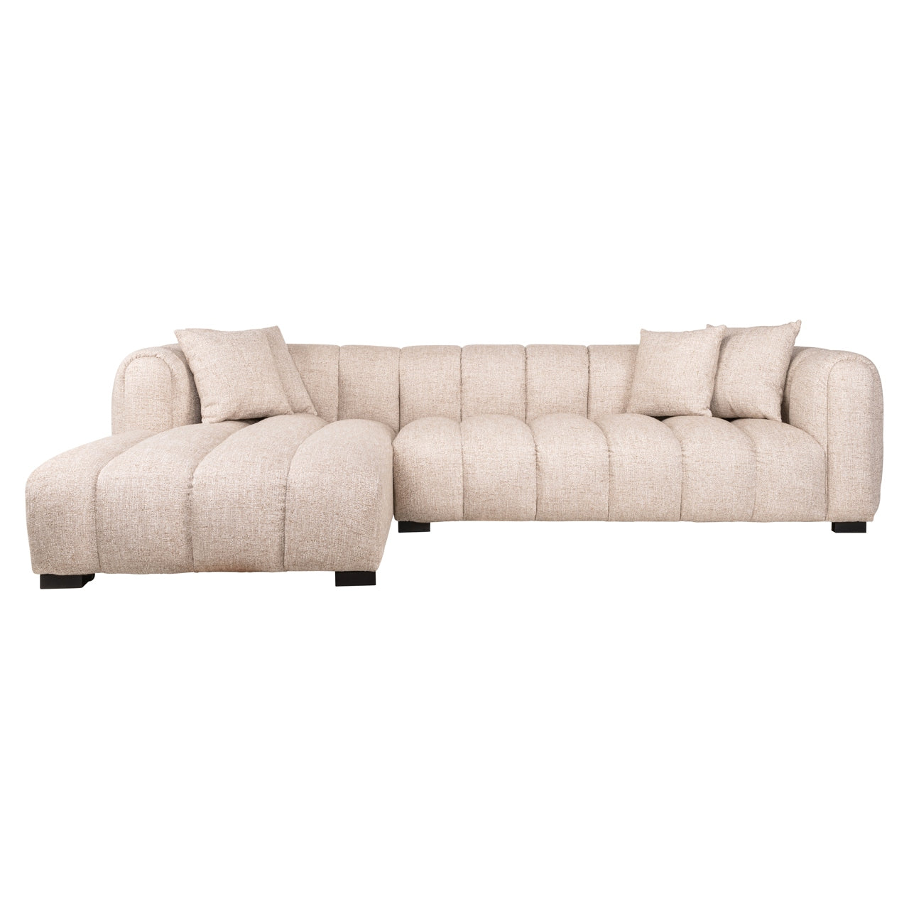 Sofa Novaro Cream Tweed Lounge Left Fire Retardant