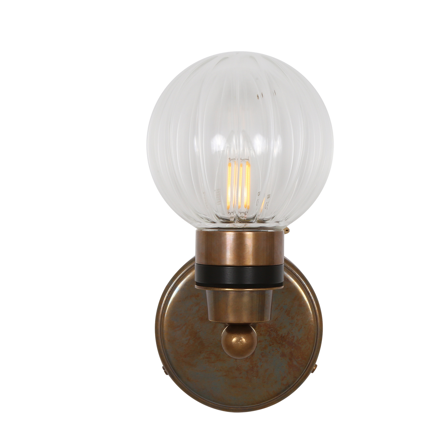 Shannon Small Glass Globe Bathroom Wall Light 12cm IP65