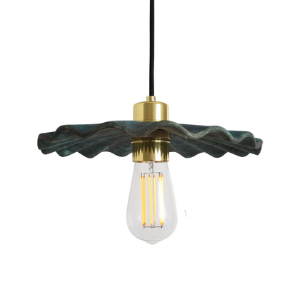 Kapok Organic Ceramic Pendant Light 27cm, Blue Earth
