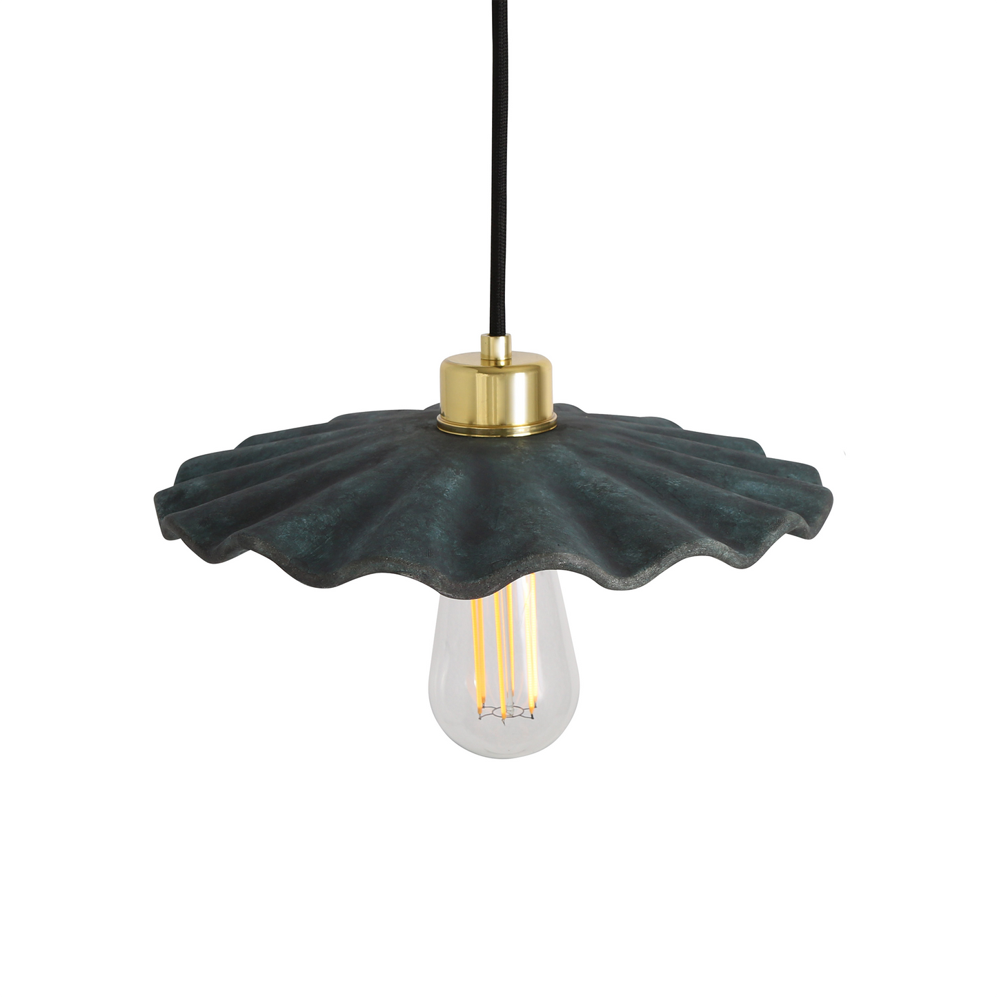 Kapok Organic Ceramic Pendant Light 27cm, Blue Earth