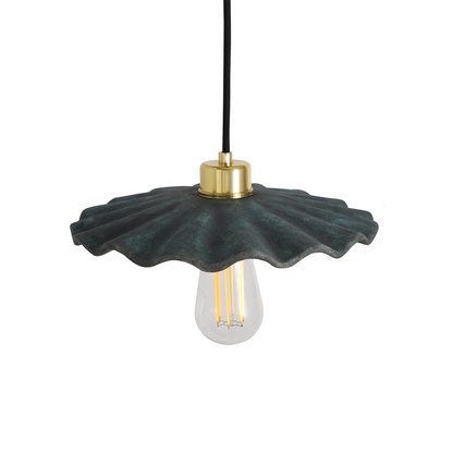 Kapok Organic Ceramic Pendant Light 27cm, Blue Earth