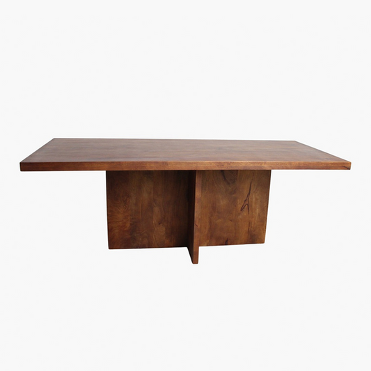 Bullnose Greek Cross Dining Table - Mango Wood
