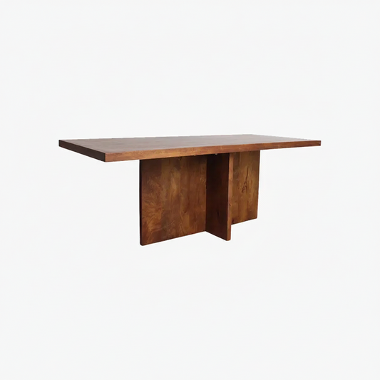 Bullnose Greek Cross Dining Table - Mango Wood