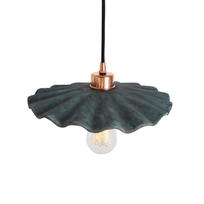 Kapok Organic Ceramic Pendant Light 27cm, Blue Earth