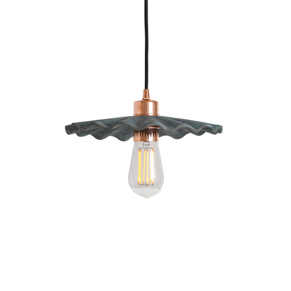 Kapok Organic Ceramic Pendant Light 27cm, Blue Earth