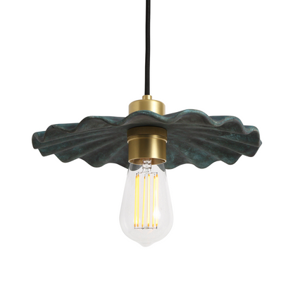 Kapok Organic Ceramic Pendant Light 27cm, Blue Earth