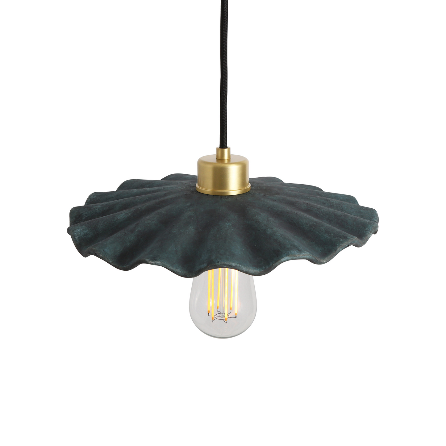 Kapok Organic Ceramic Pendant Light 27cm, Blue Earth