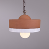 Seville Ceramic Mid-Century Modern Pendant Light, Terracotta and White Glaze