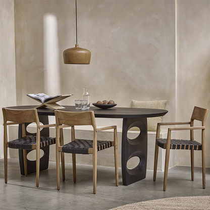Bullnose Dining Table Teardrop Base Black
