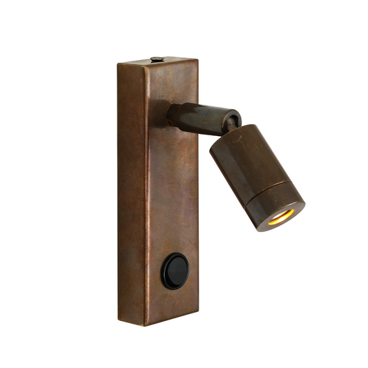 Sampio Adjustable Brass Wall Spotlight 14cm IP20