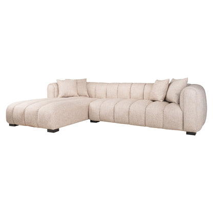 Sofa Novaro Cream Tweed Lounge Left Fire Retardant