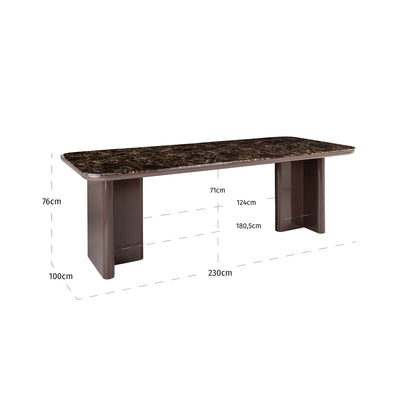 Dining Table Almundi Chocolate Brown 230cm
