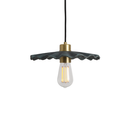 Kapok Organic Ceramic Pendant Light 27cm, Blue Earth