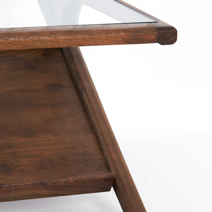 Yuki Acacia Wood & Glass Coffee Table
