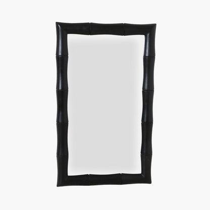Faux Bamboo Mirror Black