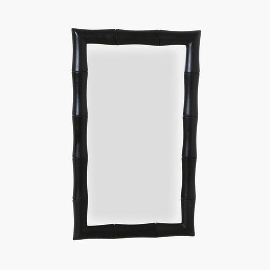 Faux Bamboo Mirror Black