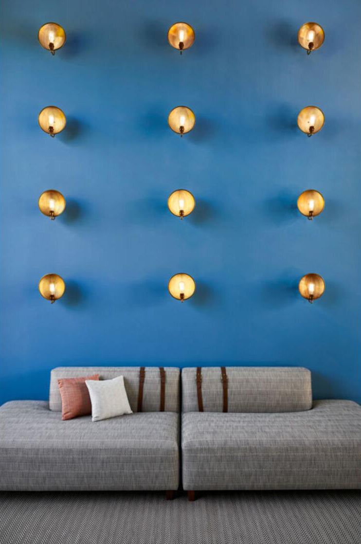 Chulainn Industrial Brass Dish Wall Light 25cm