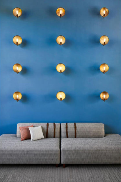 Chulainn Industrial Brass Dish Wall Light 25cm