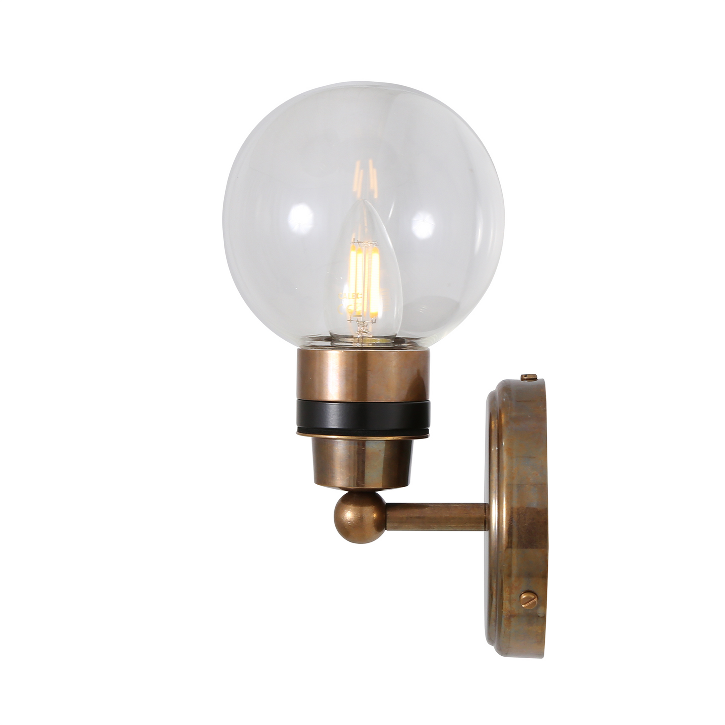Shannon Small Glass Globe Bathroom Wall Light 12cm IP65